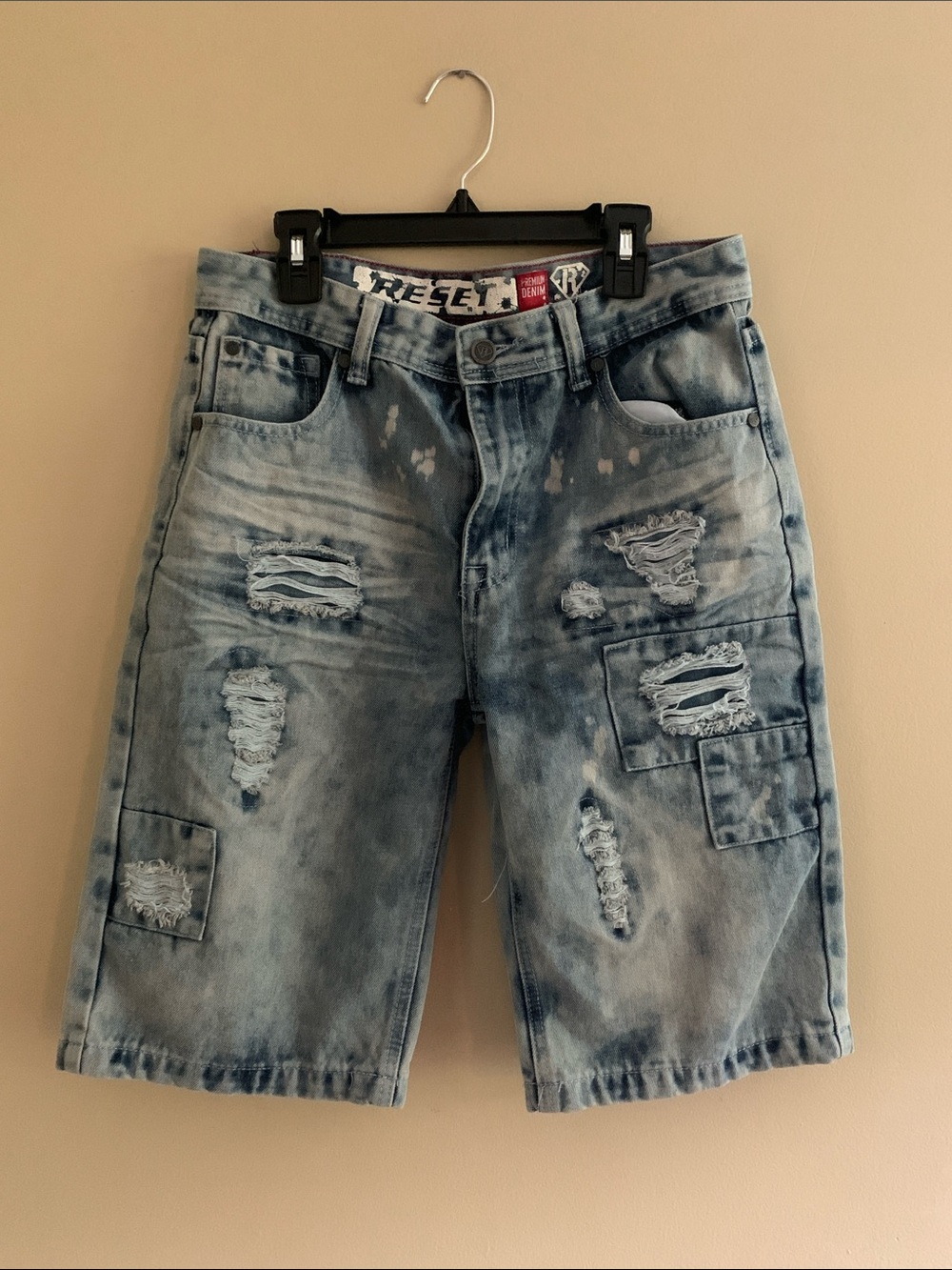 RESET Premium Denim Distressed Youth Shorts (“Jorts”) -Size 16
